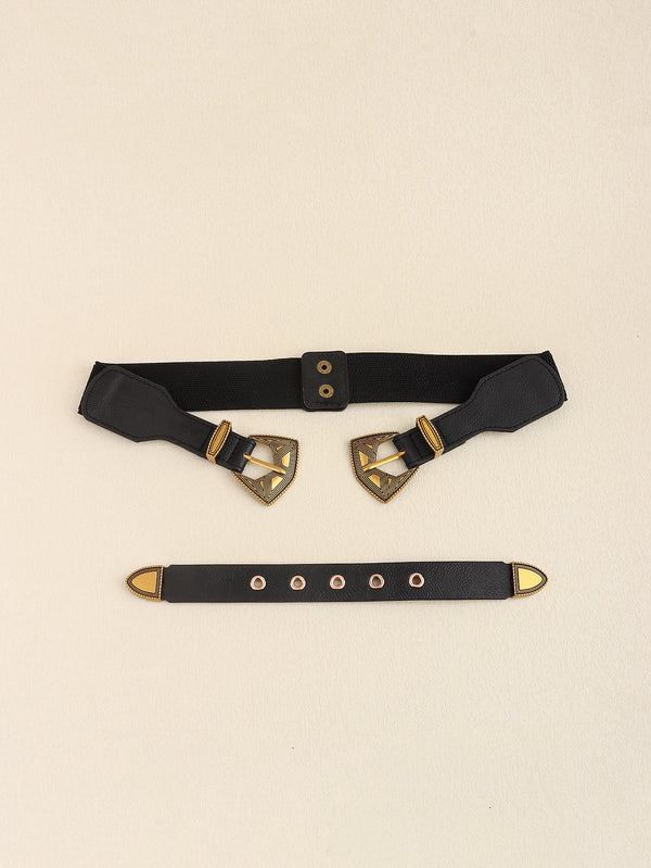 Double Buckle PU Leather Belt-Teresa's Fashionista LLC
