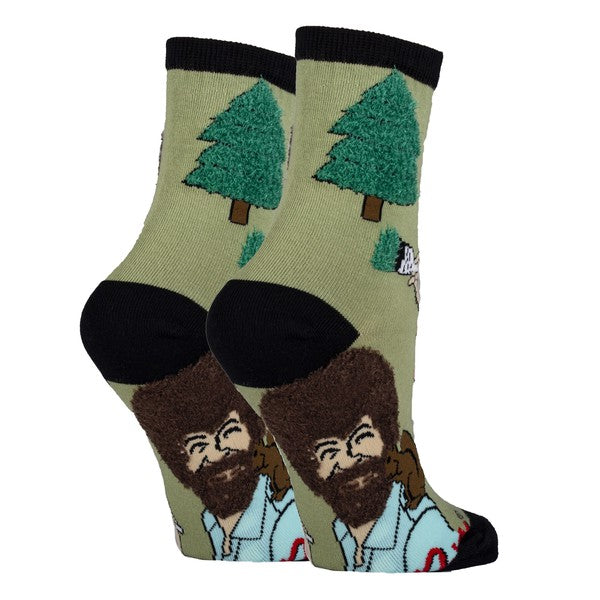 Painting Bob Ross - Women's Funny Socks-Teresa's Fashionista LLC
