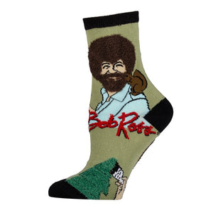 Painting Bob Ross - Women's Funny Socks-Teresa's Fashionista LLC