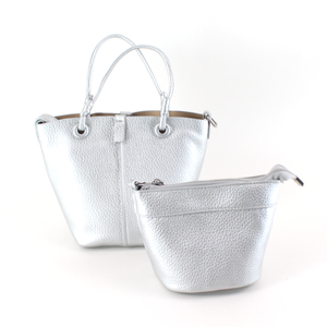 P25018 2-in-1 Small Microfiber Leather Tote w/Crossbody Bag