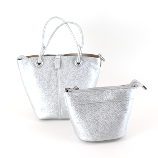 P25018 2-in-1 Small Microfiber Leather Tote w/Crossbody Bag