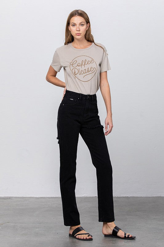 JADON RIPPED MOM JEANS - Teresa's Fashionista LLC