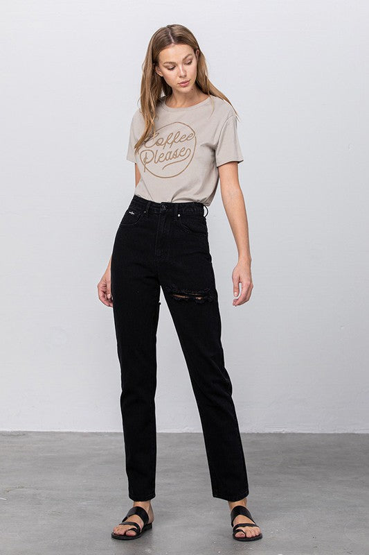 JADON RIPPED MOM JEANS - Teresa's Fashionista LLC