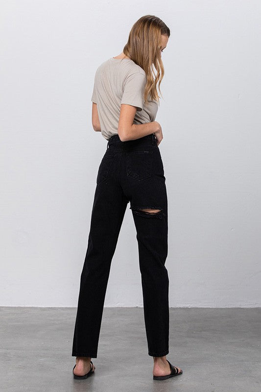 JADON RIPPED MOM JEANS - Teresa's Fashionista LLC