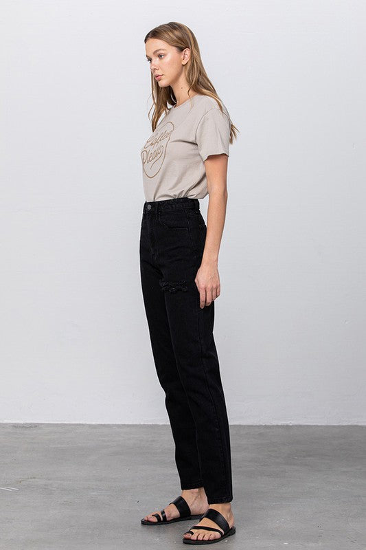 JADON RIPPED MOM JEANS - Teresa's Fashionista LLC
