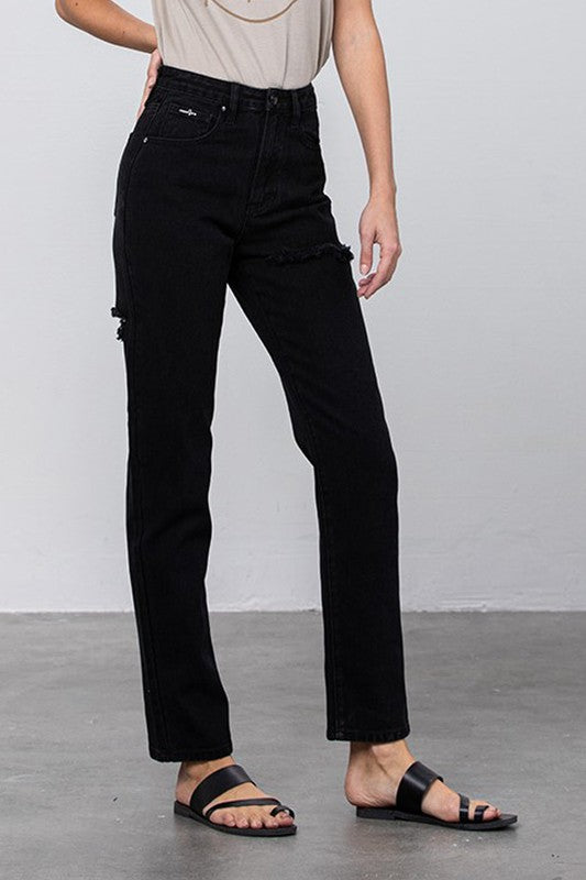 JADON RIPPED MOM JEANS - Teresa's Fashionista LLC