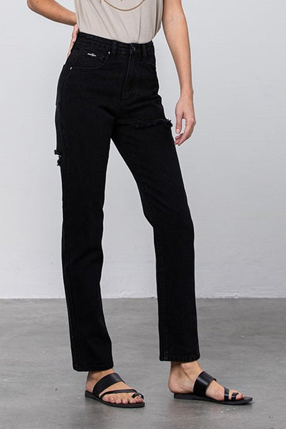 JADON RIPPED MOM JEANS - Teresa's Fashionista LLC