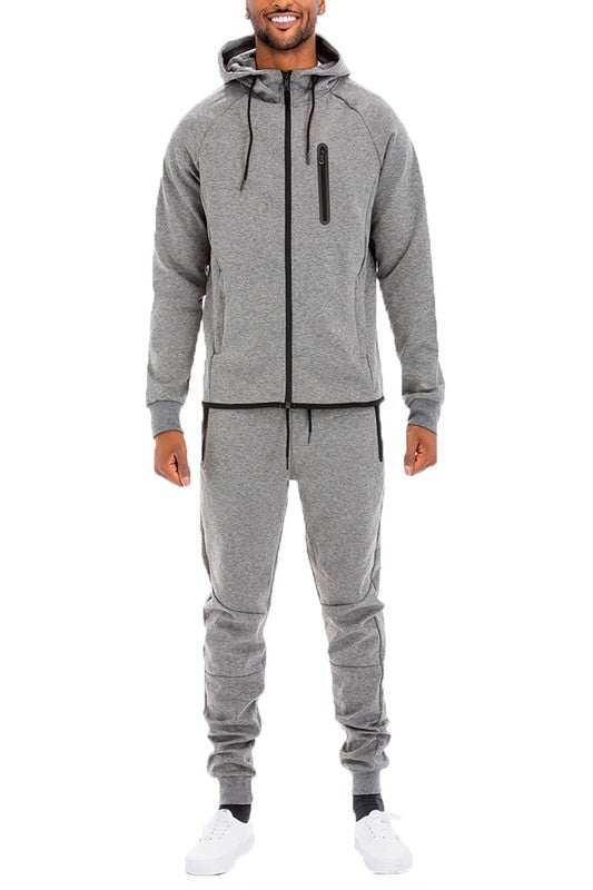 Mens Full Zip Sweat Pant Sweat Set-Teresa's Fashionista LLC