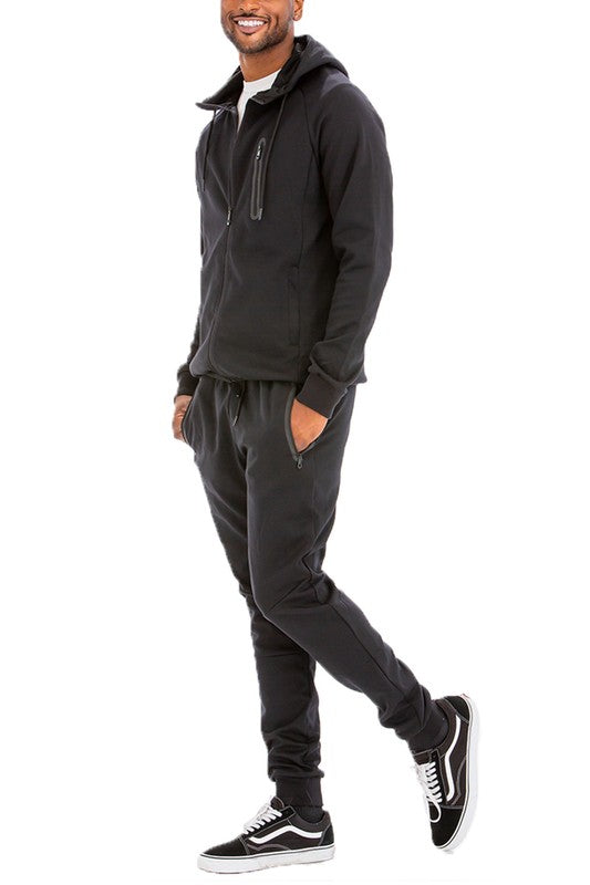 Mens Full Zip Sweat Pant Sweat Set-Teresa's Fashionista LLC