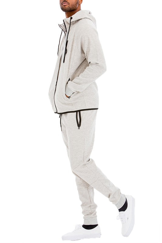 Mens Full Zip Sweat Pant Sweat Set-Teresa's Fashionista LLC