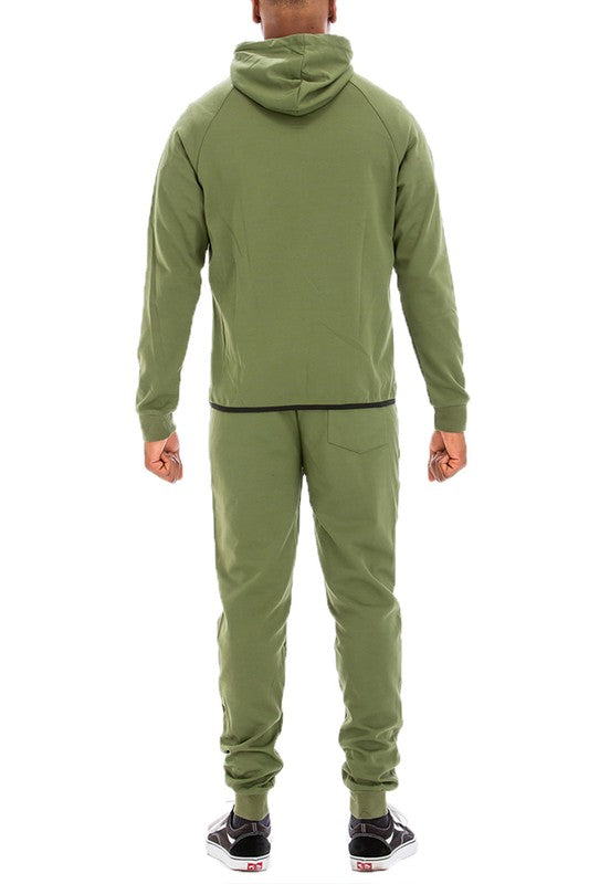 Mens Full Zip Sweat Pant Sweat Set-Teresa's Fashionista LLC