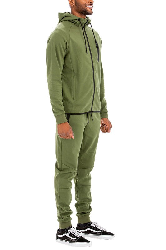 Mens Full Zip Sweat Pant Sweat Set-Teresa's Fashionista LLC