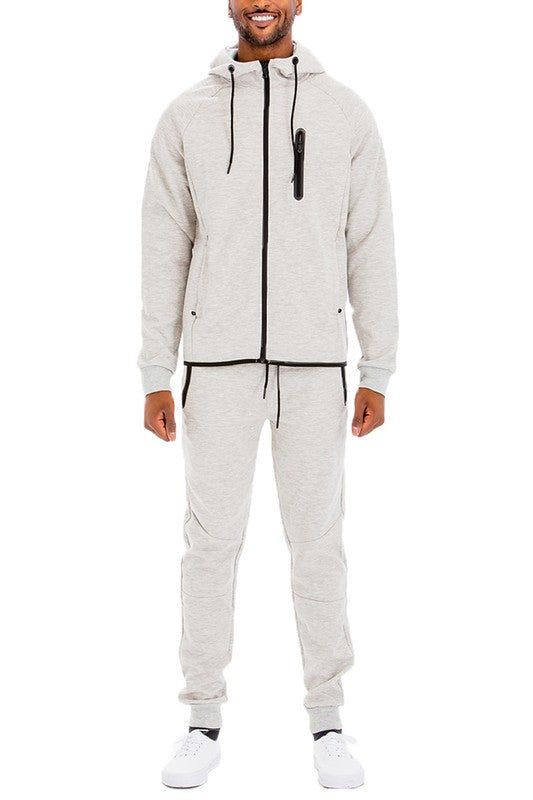Mens Full Zip Sweat Pant Sweat Set-Teresa's Fashionista LLC
