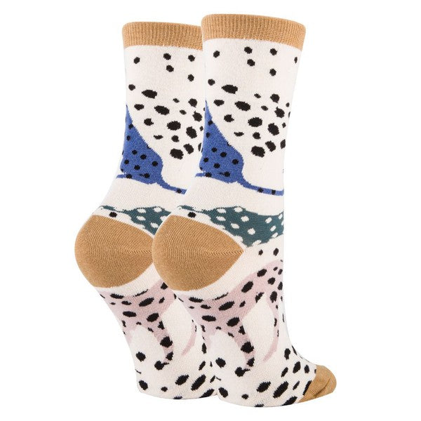 Cheetah Charm - Women's Cotton Crew Socks-Teresa's Fashionista LLC
