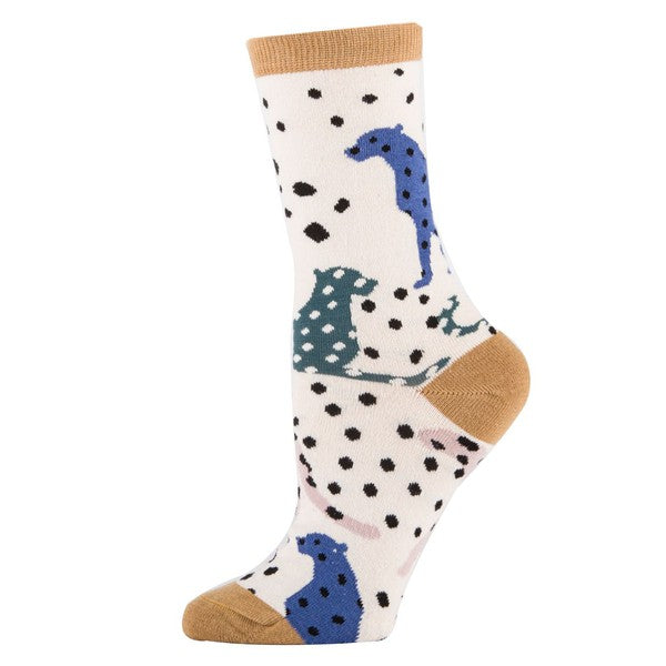Cheetah Charm - Women's Cotton Crew Socks-Teresa's Fashionista LLC