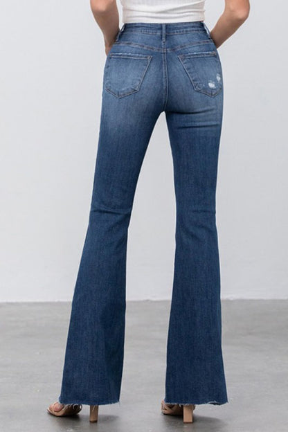 MID RISE DARK WASH FLARE JEANS - Teresa's Fashionista LLC