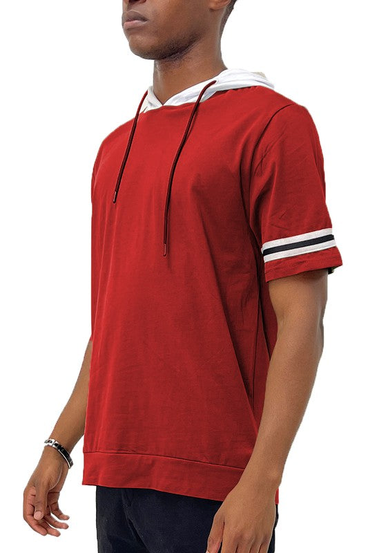 SHORT SLEEVE HOODED SHIRT-Teresa&#39;s Fashionista LLC