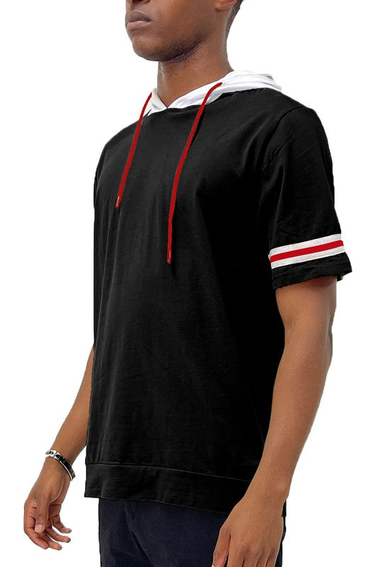 SHORT SLEEVE HOODED SHIRT-Teresa&#39;s Fashionista LLC