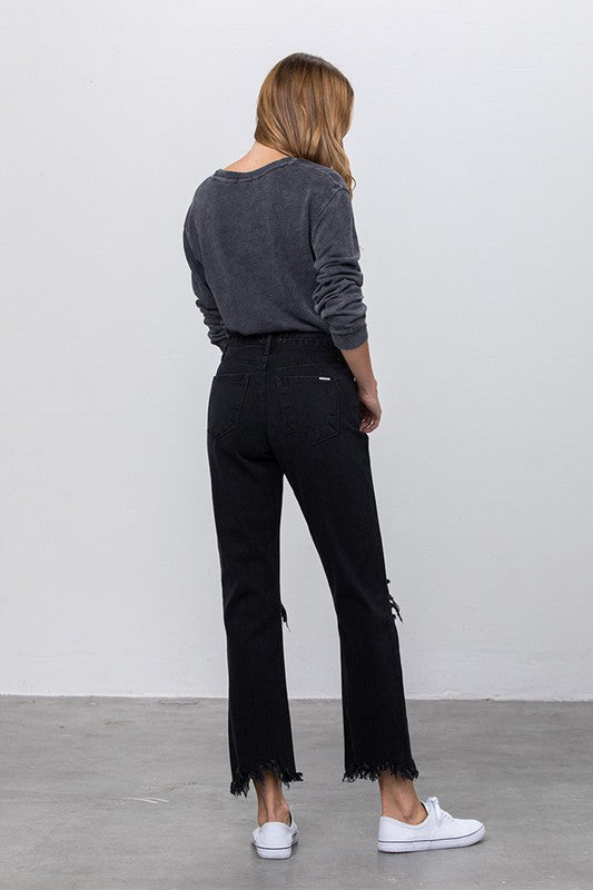 DESTROYED STRAIGHT JEANS - Teresa's Fashionista LLC