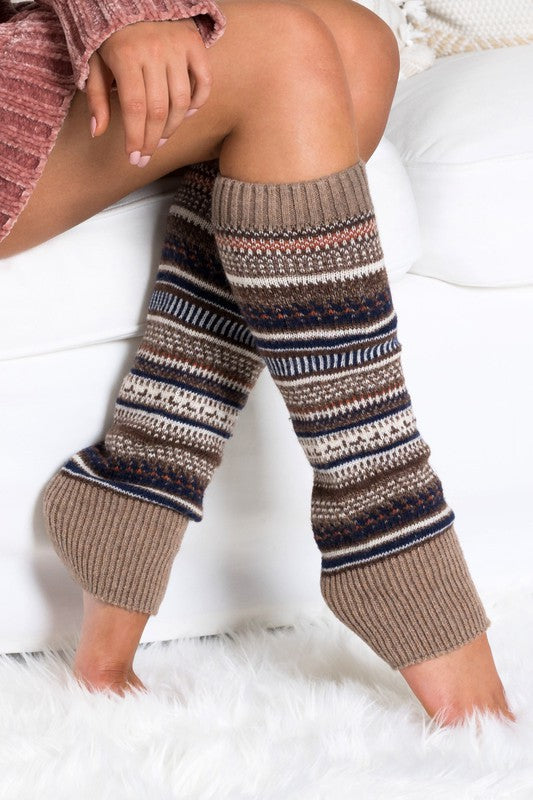 Short Fairisle Legwarmer-Teresa's Fashionista LLC