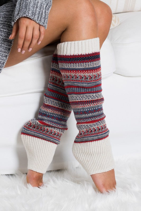 Short Fairisle Legwarmer-Teresa's Fashionista LLC