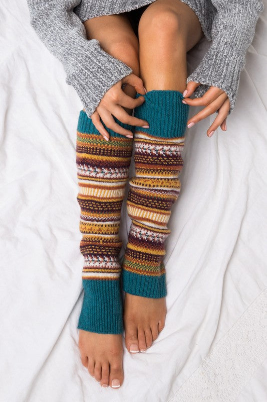 Short Fairisle Legwarmer-Teresa's Fashionista LLC