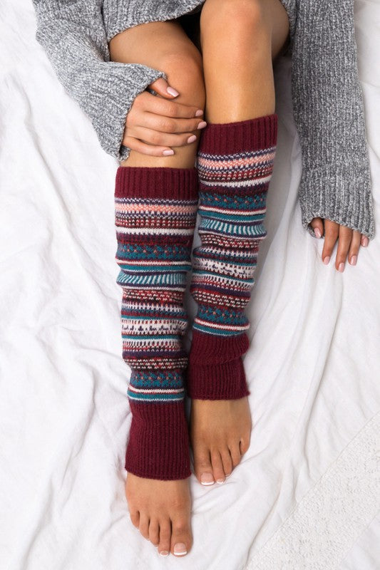 Short Fairisle Legwarmer-Teresa's Fashionista LLC