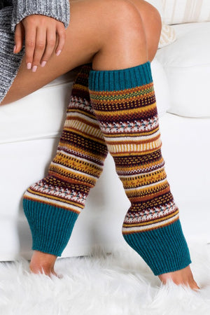 Short Fairisle Legwarmer-Teresa's Fashionista LLC