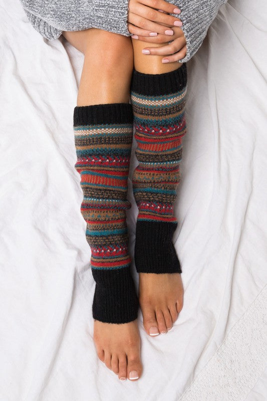 Short Fairisle Legwarmer-Teresa's Fashionista LLC