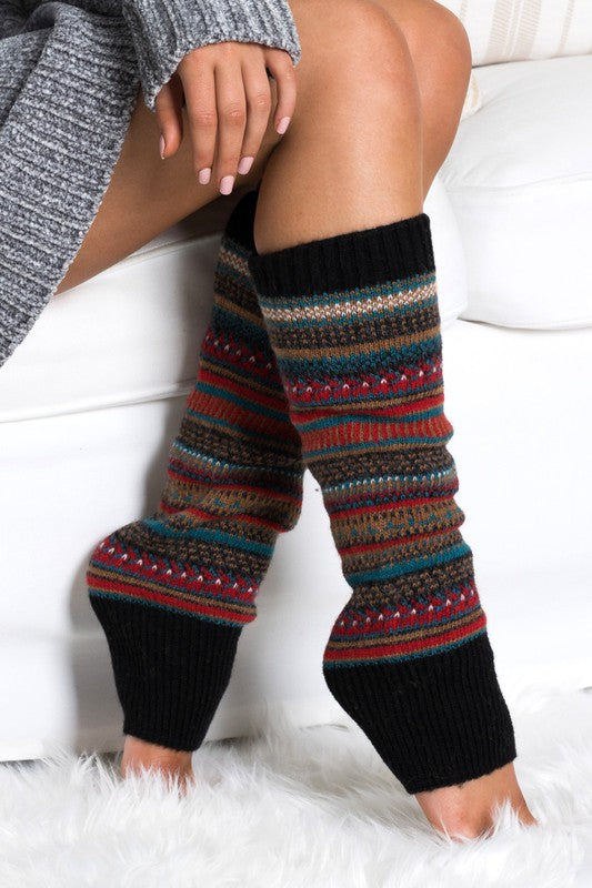 Short Fairisle Legwarmer-Teresa's Fashionista LLC