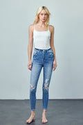 HIGH RISE ANKLE SKINNY JEANS - Teresa's Fashionista LLC