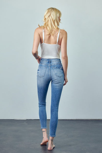HIGH RISE ANKLE SKINNY JEANS - Teresa's Fashionista LLC