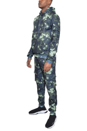 FULL CAMO HOODIE COTTON SWEAT SET-Teresa's Fashionista LLC