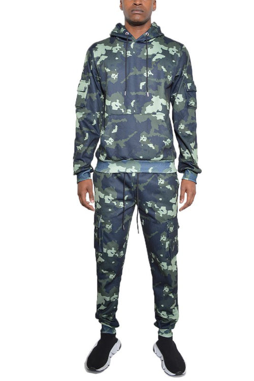 FULL CAMO HOODIE COTTON SWEAT SET-Teresa's Fashionista LLC