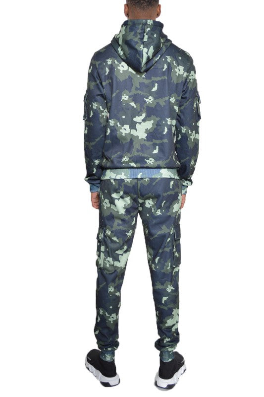 FULL CAMO HOODIE COTTON SWEAT SET-Teresa's Fashionista LLC