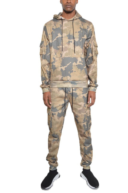 FULL CAMO HOODIE COTTON SWEAT SET-Teresa's Fashionista LLC