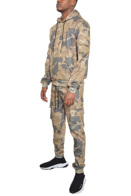 FULL CAMO HOODIE COTTON SWEAT SET-Teresa's Fashionista LLC