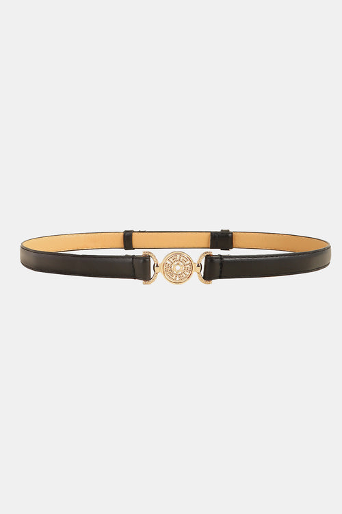 Rhinestone Decor PU Leather Belt-Teresa's Fashionista LLC