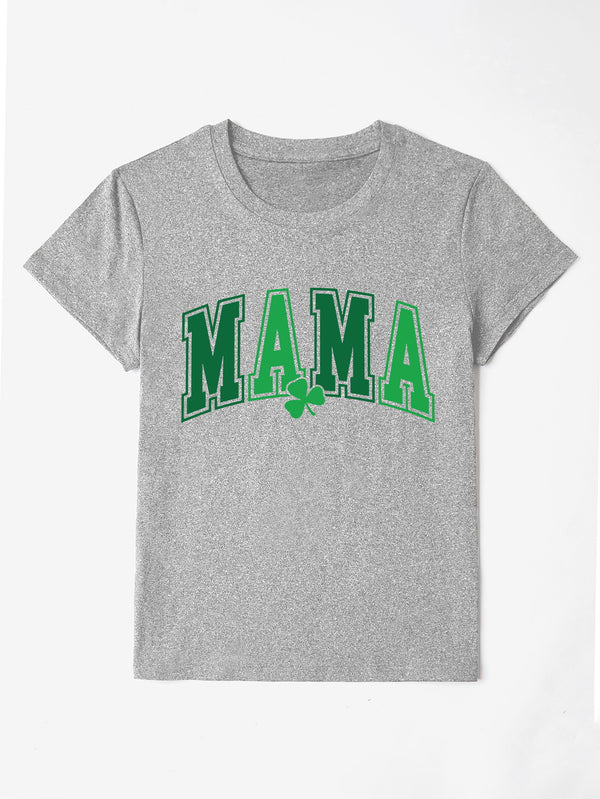 MAMA Round Neck Short Sleeve T-Shirt-Teresa's Fashionista LLC