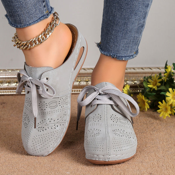 Lace-Up Round Toe Wedge Sandals-Teresa's Fashionista LLC