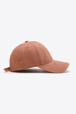 Distressed Adjustable Baseball Cap-Teresa's Fashionista LLC