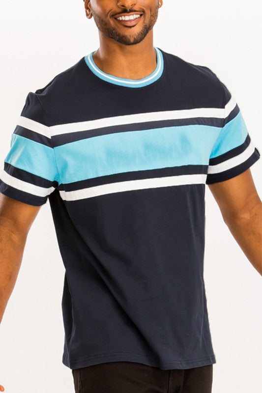 COTTON THREE STRIPE TSHIRT-Teresa's Fashionista LLC