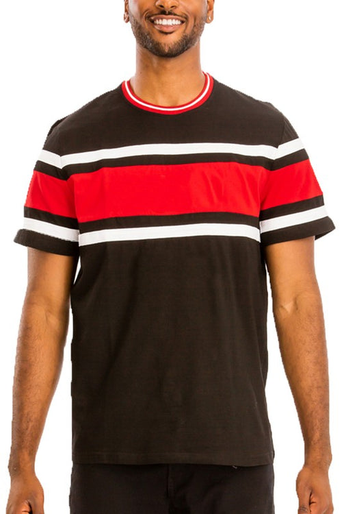 COTTON THREE STRIPE TSHIRT-Teresa's Fashionista LLC