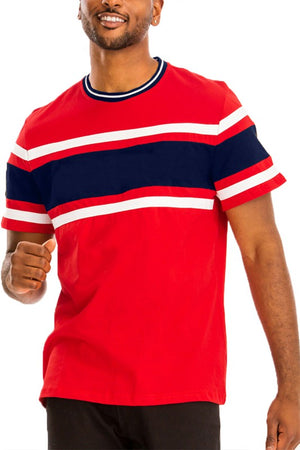 COTTON THREE STRIPE TSHIRT-Teresa's Fashionista LLC