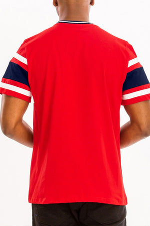 COTTON THREE STRIPE TSHIRT-Teresa's Fashionista LLC