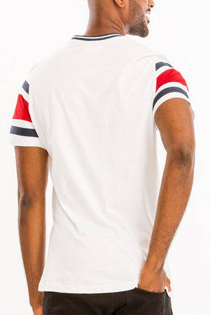 COTTON THREE STRIPE TSHIRT-Teresa's Fashionista LLC