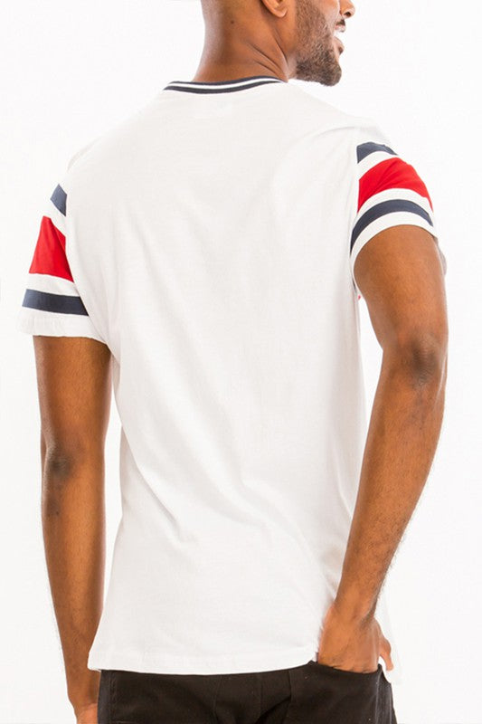 COTTON THREE STRIPE TSHIRT-Teresa's Fashionista LLC
