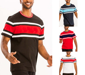 COTTON THREE STRIPE TSHIRT-Teresa's Fashionista LLC