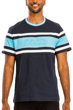 COTTON THREE STRIPE TSHIRT-Teresa's Fashionista LLC