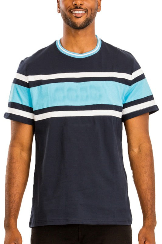 COTTON THREE STRIPE TSHIRT-Teresa's Fashionista LLC